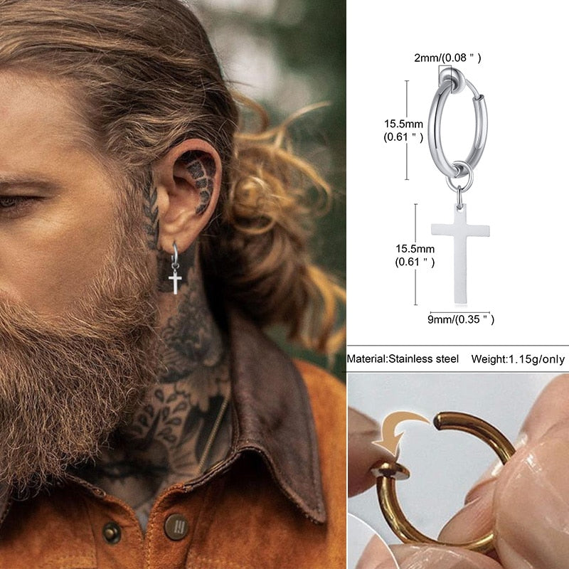 IRREGULAR TRIANGLE LONG CHAIN CUFF EARRING FOR MEN UNISEX JEWELRY ROCK THE COOLEST CONCH HOOP CLIP PIERCING WITHOUT PIERCING - Charlie Dolly