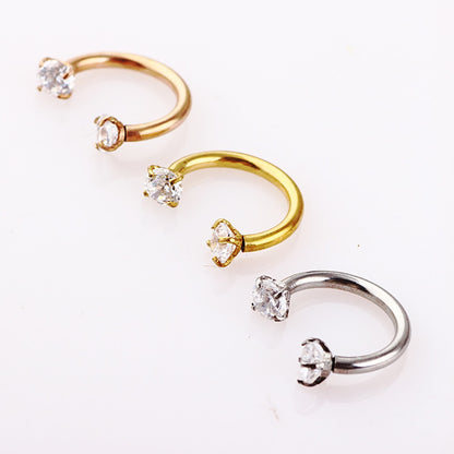 1PCS Fashion Fake Nose Ring Crystal C Clip Septum Lip Non Piercing  Swirls Nose Rings Hoop For Women Men Body Jewelry