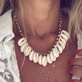 boho Large Concha cowry MEGA PUKA SHELL NECKLACE BURGUNDY valentine's day collares collier women chokers necklace femme collar - Charlie Dolly