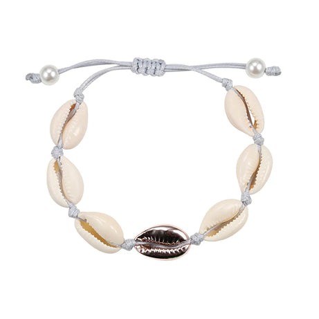 Handmade Cowrie Shell and Conch Boho Bracelet