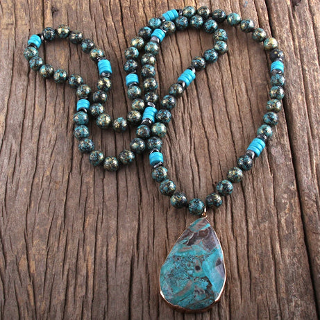Fashion Boho Jewelry Natural Stones With Semi Precious Pendant Necklaces Women Bohemia Necklace Gift - Charlie Dolly