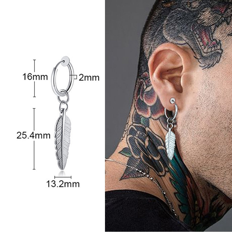 IRREGULAR TRIANGLE LONG CHAIN CUFF EARRING FOR MEN UNISEX JEWELRY ROCK THE COOLEST CONCH HOOP CLIP PIERCING WITHOUT PIERCING - Charlie Dolly