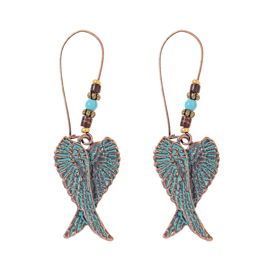 أقراط متدلية مصنوعة من سبائك البرونز العتيق للنساء أقراط Jhumka الهندية ذات سلسلة طويلة بوهو تريبل