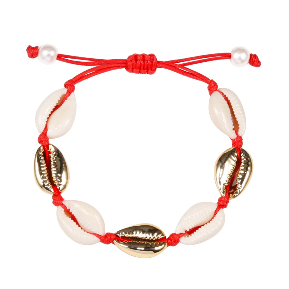Vintage Cowrie Shell Rope Boho Bracelet