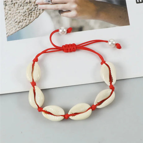 Vintage Cowrie Shell Rope Boho Bracelet