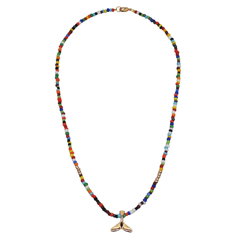 3 PCS OFF 10% Bohemian Colorful Seed Beads Necklace Long Horn Pendant Starfish Multi-layer Pearl Necklace Set For Women Jewelry - Charlie Dolly