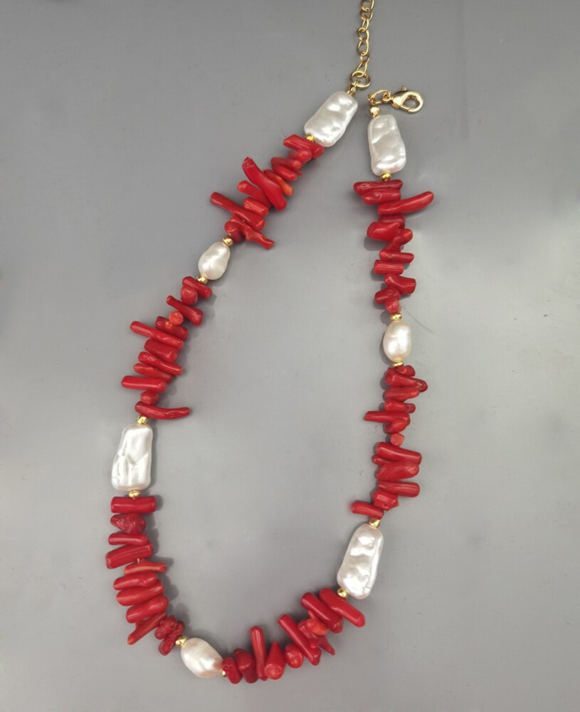 punk Exquisite beach bohemian boho red coral puka shell heart natural stone bead necklace women jewelry bijoux collar wholesale - Charlie Dolly