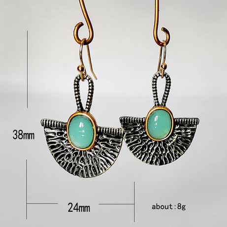 Green Enamel Coconut Leaf Pearl Drop Earrings Jewelry