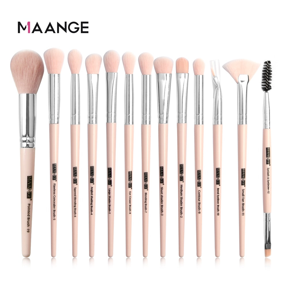 MAANGE Makeup Brushes Pro Pink Brush Set Powder EyeShadow Blending Eyeliner Eyelash Eyebrow Make up Beauty Cosmestic Brushes - Charlie Dolly