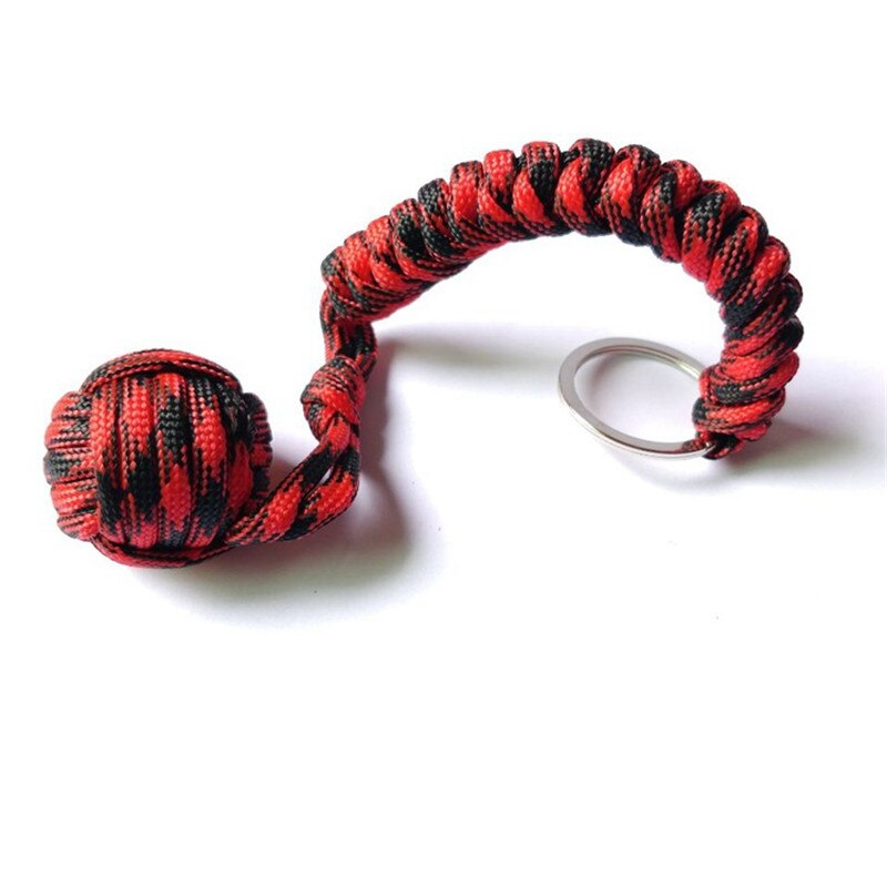 Key Chain With Self-defense Steel Ball 24cm 7-core Outdoor Equipment Parachute Cord Rope Keychain Wild Survival - Charlie Dolly