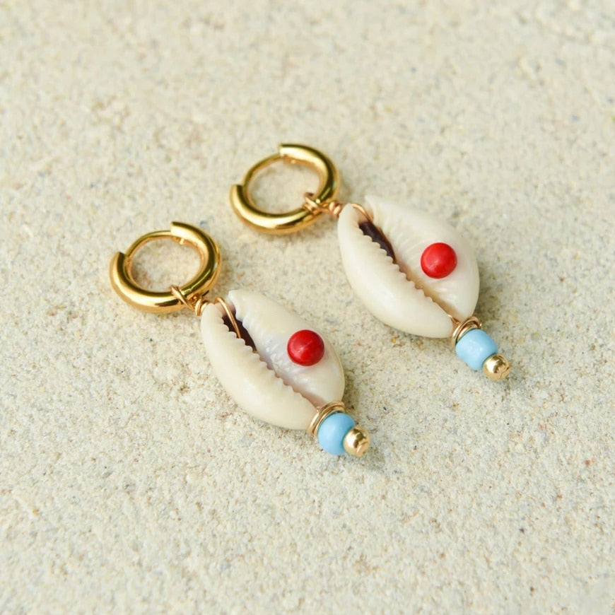 puka shell charms red chili charms smile pendant natural freshwater pearl necklaces for women 2020 bohemian DIY jewelry - Charlie Dolly