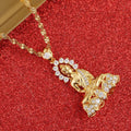 Gold Color Vintage Tibetan Amitabha Buddha Buddhist Pendant Necklace Chain Jewelry - Charlie Dolly