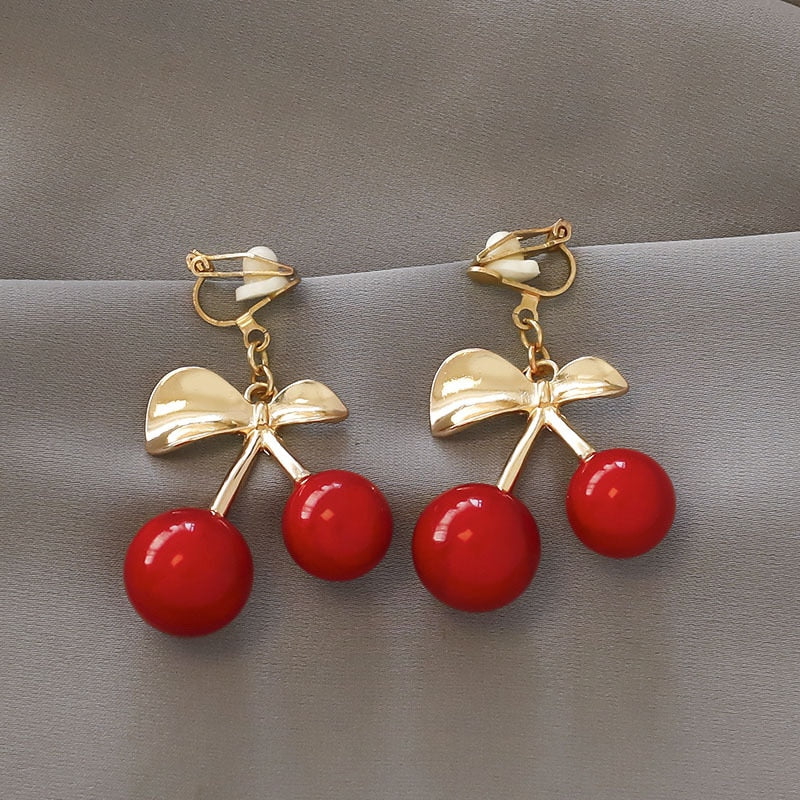 Fashion charm Creative pearl clip on Earrings Cute Handmade Earrings Womens ear clips Jewelry - Charlie Dolly