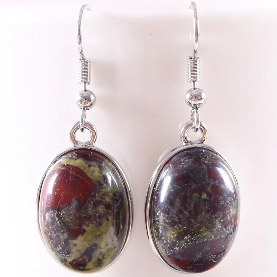 White Opal Lapis Cabochon Drop Earrings Jewelry