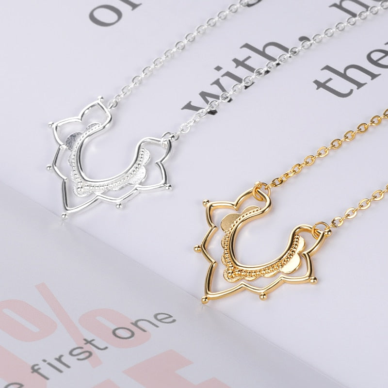 Dainty Floral Pendants Necklaces Women&#39;s Boho Jewelry Stainless Steel Flower Necklace Collares Mujer 2021 - Charlie Dolly