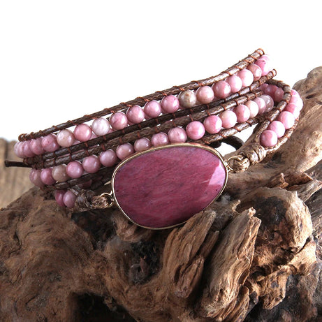 3-Strand Natural Stone Wrap Bracelet