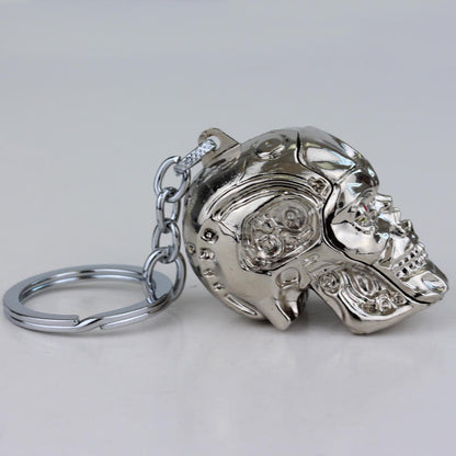 Vintage Charm Terminator Skull Head Keychain Men Women Fashion Pendant keyring Jewelry Car Key Accessories
