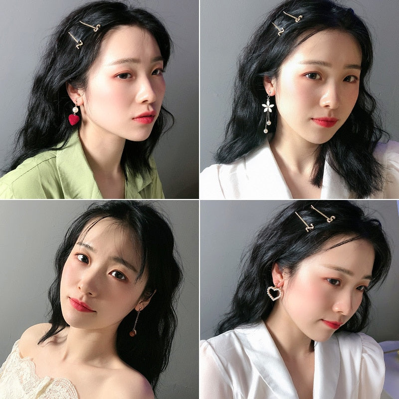 Fashion charm Creative pearl clip on Earrings Cute Handmade Earrings Womens ear clips Jewelry - Charlie Dolly