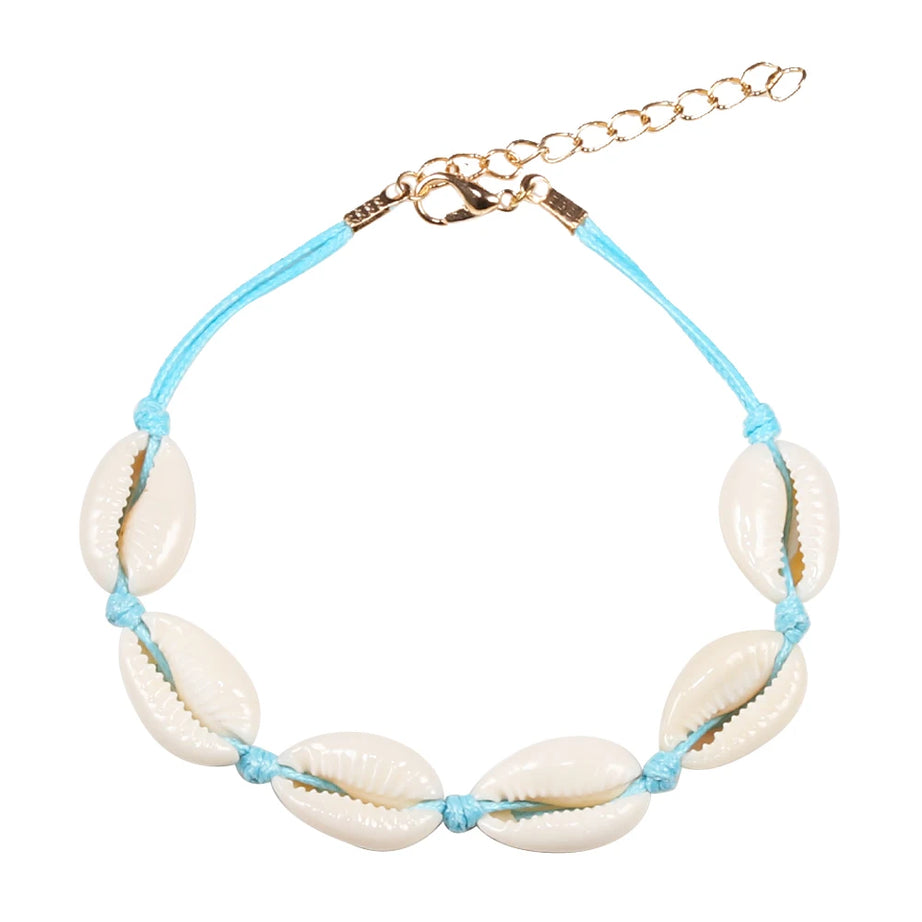Vintage Cowrie Shell Rope Boho Bracelet