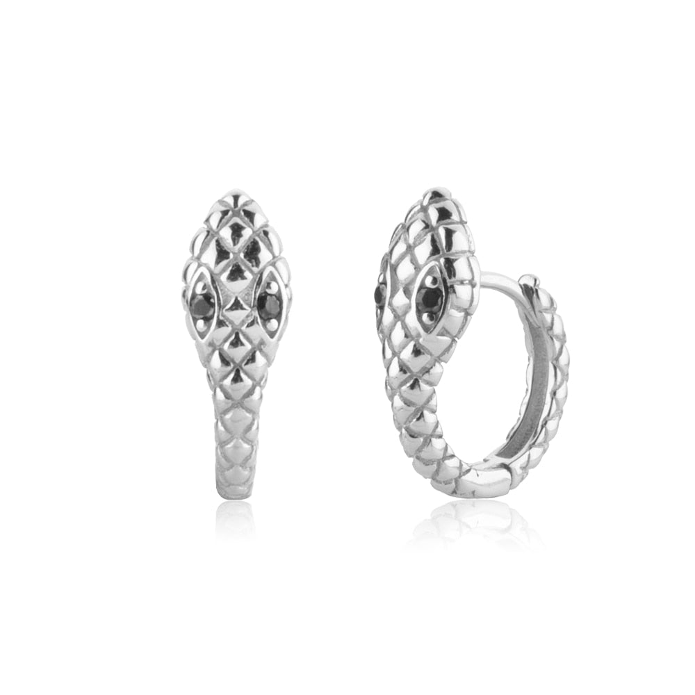 ANDYWEN 925 Sterling Silver Gold Snake Circle Huggies Hoops Women Fashion Luxury Jewelry 2020 Rock Punk Crystal Loops Piercing - Charlie Dolly