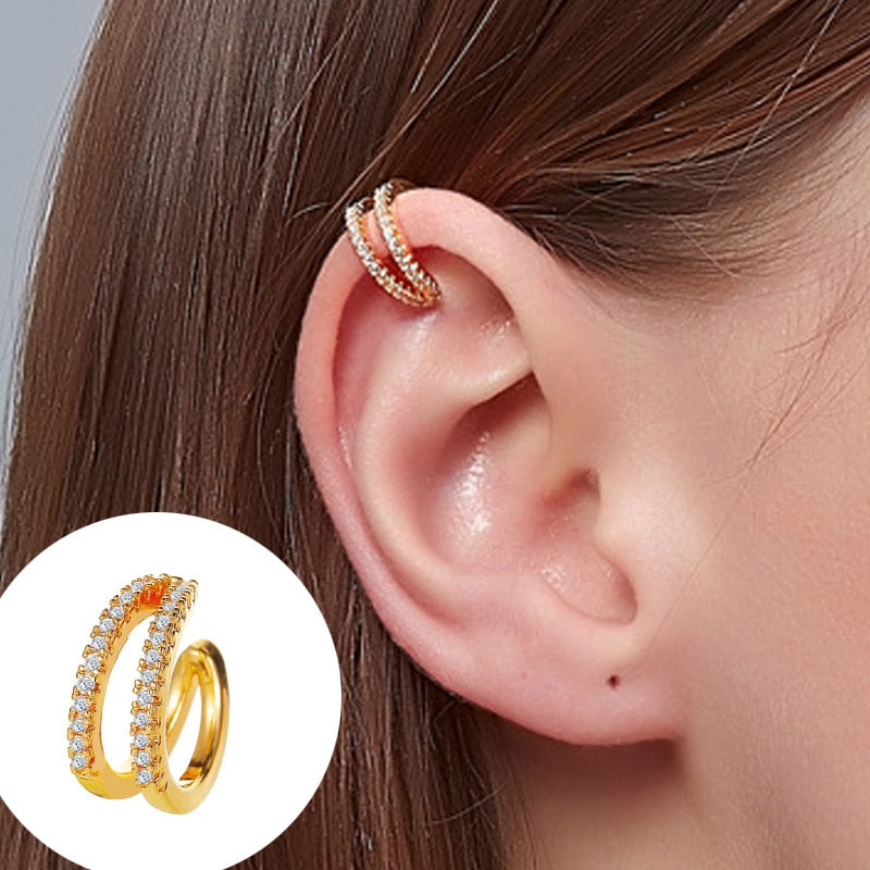 ZYZQ 1PC Punk Gold Metal Ear Cuff Ear Clip for Women No Pierced C Shape Geometric Small Earcuff Ear Wrap Earcuff Clips Jewelry - Charlie Dolly