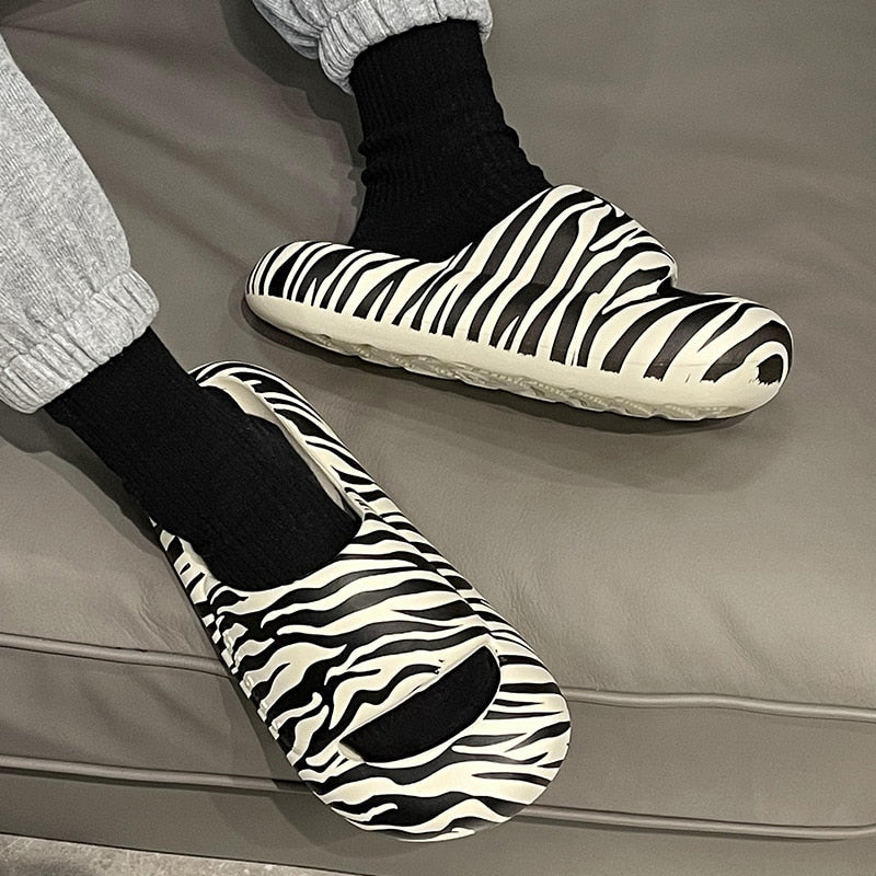 Fashion New Summer Slippers Women 2022 Cute Cow Open Toe Low Platform Flip Flops Soft  Indoor Flat Beach Slides Shoes - Charlie Dolly