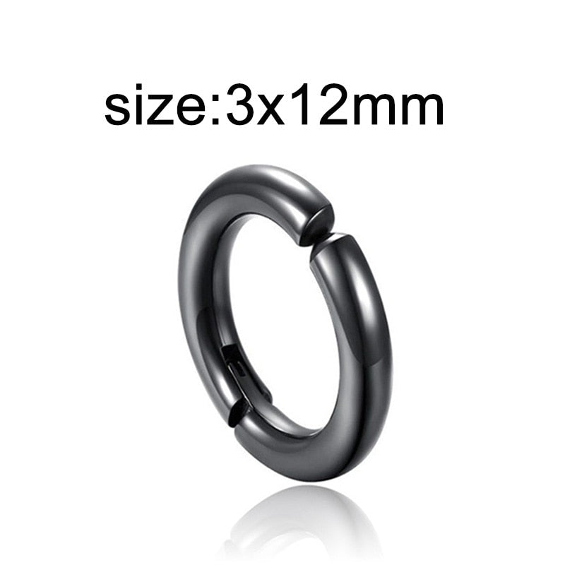 New Popular 1 piece Stainless Steel Painless Ear Clip Earrings For Men/Women Punk Black Non Piercing Fake Earrings Jewelry Gifts - Charlie Dolly