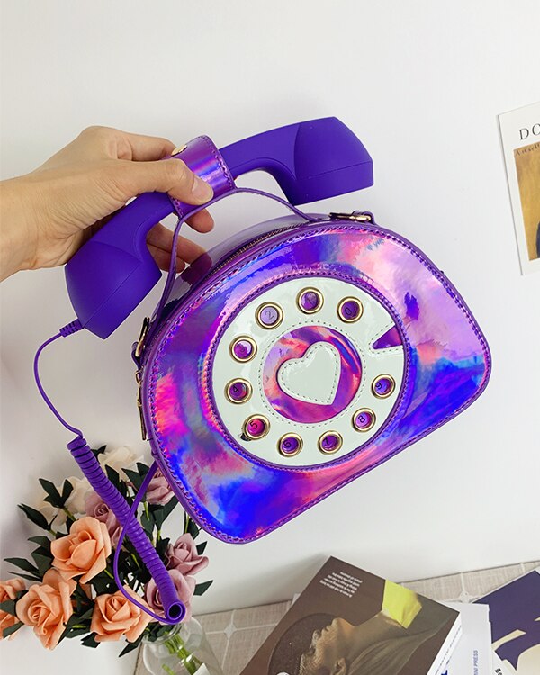 Telephone Shape Purses and Handbags for Women Fashion Pink Shoulder Bag Novel Designer Brand Crossbody Bag Top-Handle Totes 2021 - Charlie Dolly