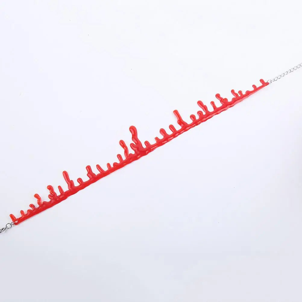 Hot sale Halloween Decoration Horror Blood Drip Collar Necklace Fake Blood Vampire Joker Choker Gothic Costume Red Necklaces - Charlie Dolly