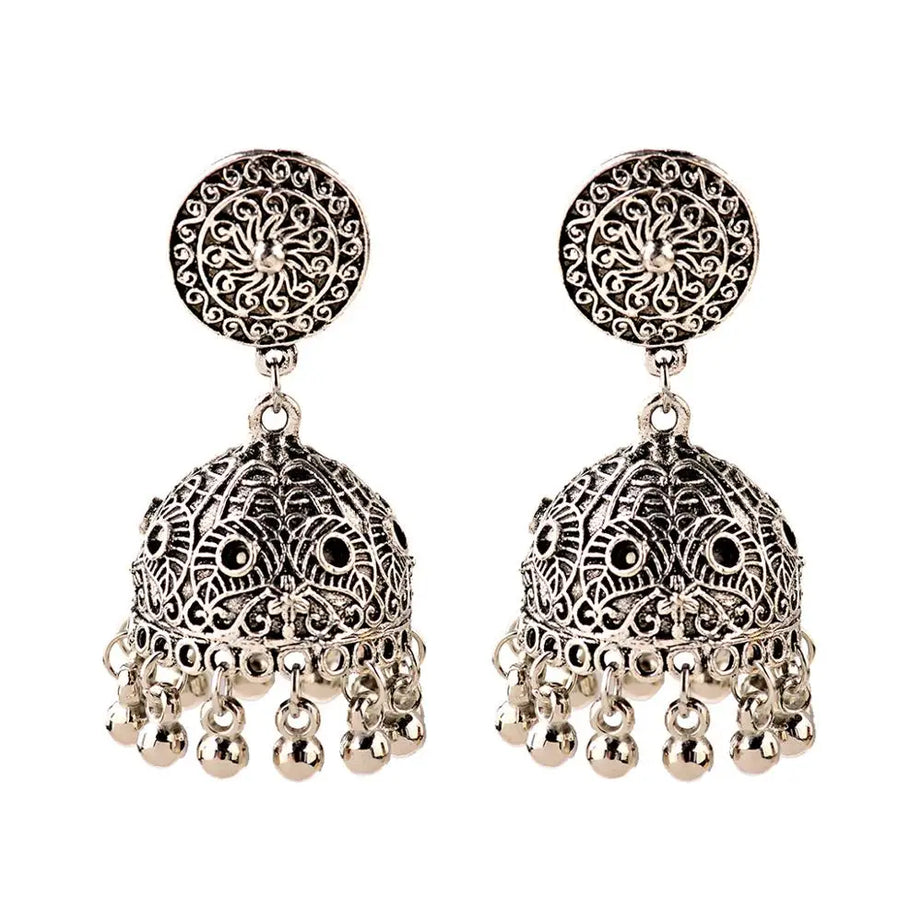 Pearl Bead Indian Jhumka Hanging Earrings Jewelry