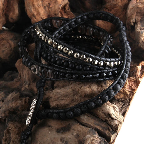 Mixed Natural Stone Wrap Bracelet
