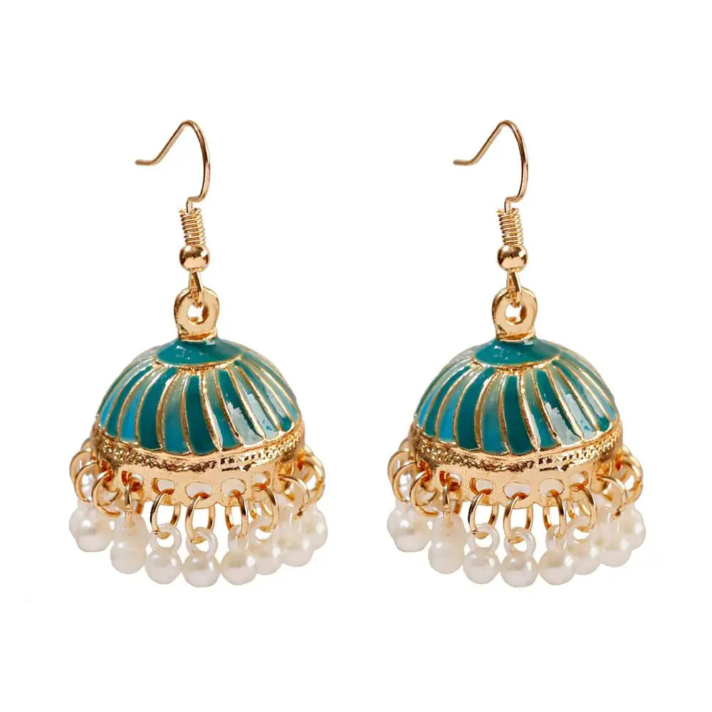 Pendientes Kolczyki Earrings For Women Hanging Earring Boho Accessories For Jewelry Indian Jhumka Ear Rings Beads Pearl Brinco