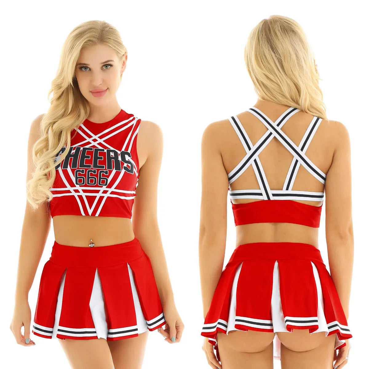 Women Femme Girls Japanese Schoolgirl Cosplay Uniform Adult Charming Cheerleader Sexy Costumes Set Halloween Roleplay Outfits - Charlie Dolly