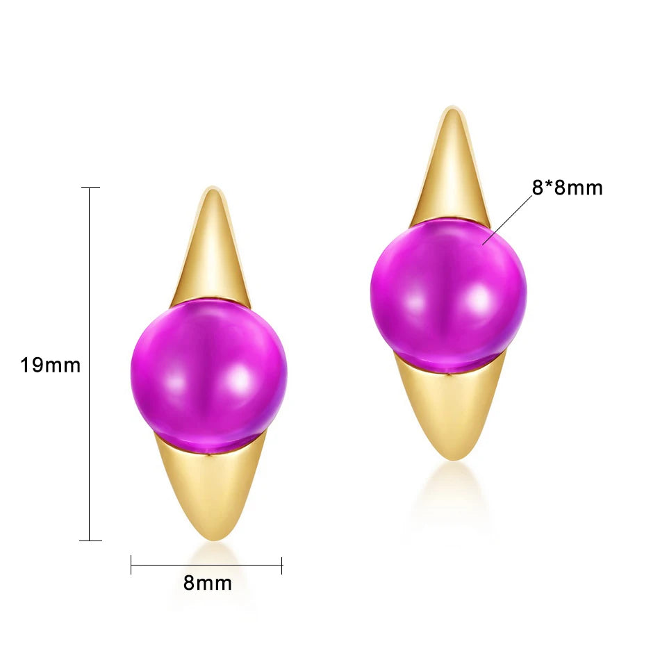 ALLNOEL 925 Silver Hoop Drop Earrings For Women Colorful Amethyst Citrine Crystal Candy Gold Color Fine Jewelry Gifts Wholesale