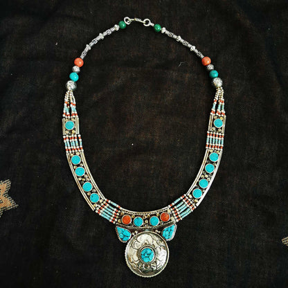 Tibetan jewerly Handmade Inlay Colorful Choker Necklace Ethnic BOHO Fashion TNL181
