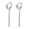 Minimalist Roronoa Zoro Earrings Bar Llong Hanging Hoops Earrings And Pendant Clip On Earrings Korean Stainles Steel Earring Men - Charlie Dolly