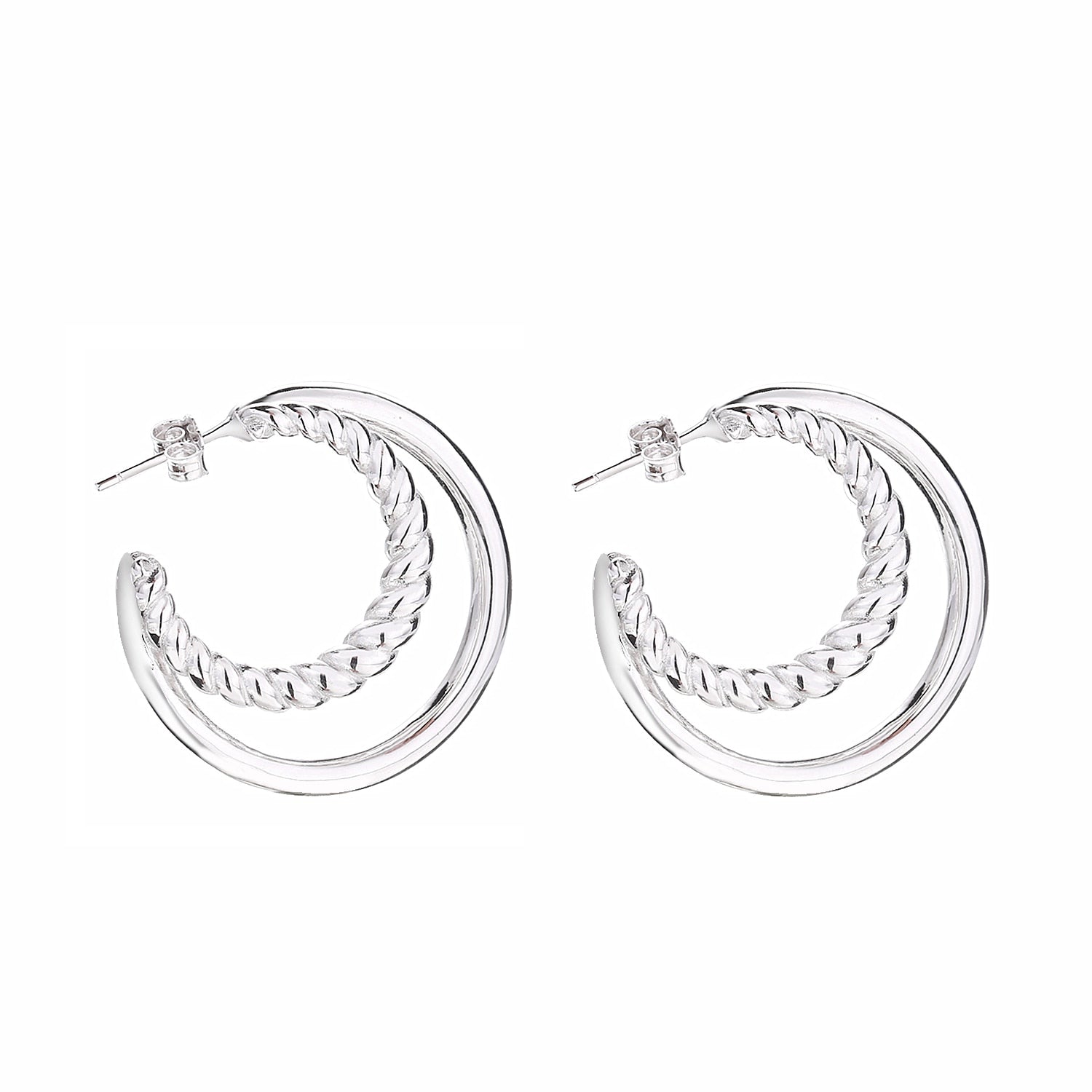 Slovecabin 925 Sterling Silver Luxury Hoop Piercing Boucle Doreille Femme Gold Round Circle Fashion Earrings for Women Jewerly - Charlie Dolly