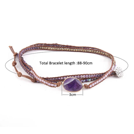 Mixed Natural Stone Wrap Bracelet