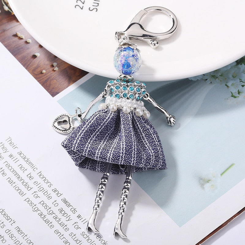 YLWHJJ brand Doll Handmade Cute charm keychain for Women Car Pendant Girls fashion Jewelry Bag key chains Accessories key ring - Charlie Dolly
