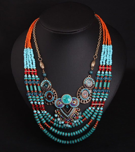 Bohemian Handmade Beaded Necklace Women&#39;s Multi-layered Color Clothing Accessories Necklace - Charlie Dolly