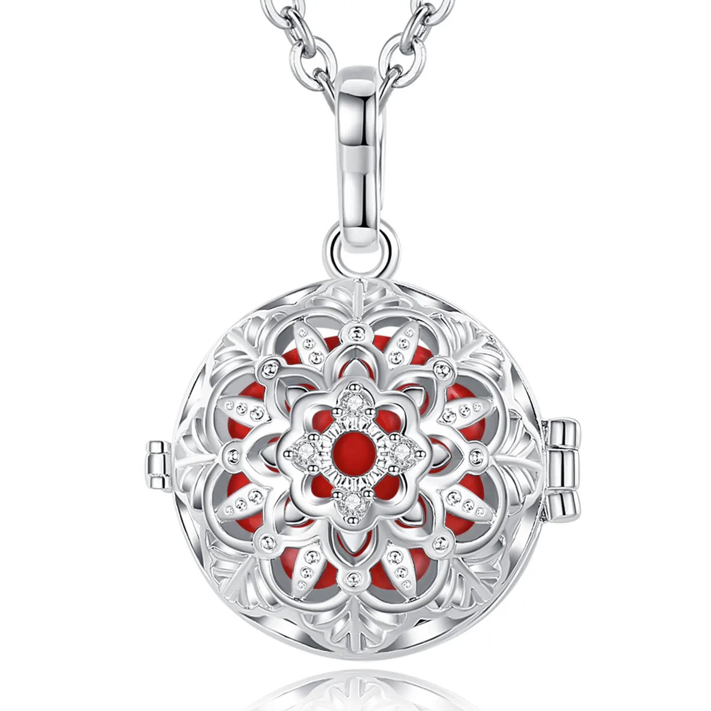 Eudora 18mm Harmony Ball Lotus Cage Pregnancy Bola Necklace, Angel Caller Amulet