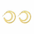 Slovecabin 925 Sterling Silver Luxury Hoop Piercing Boucle Doreille Femme Gold Round Circle Fashion Earrings for Women Jewerly - Charlie Dolly