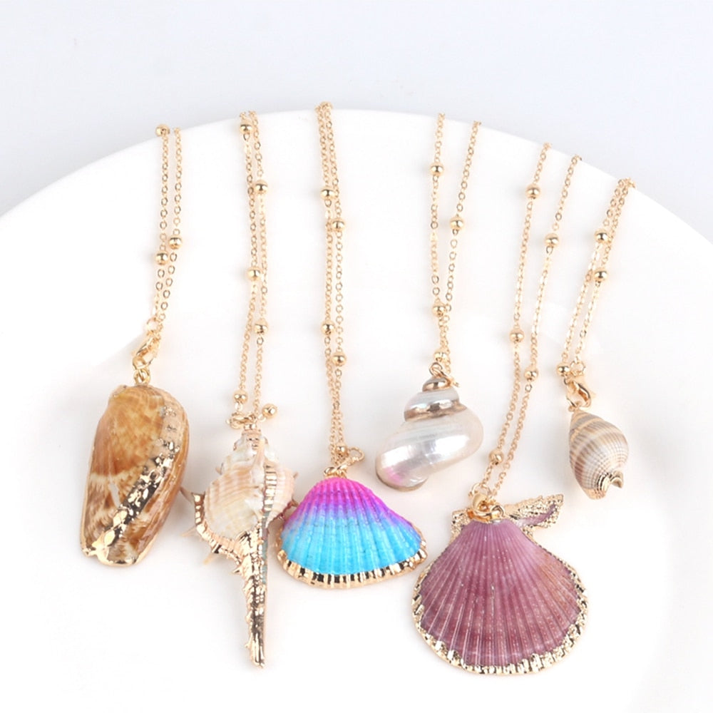 Pendant Necklaces Jewelry Accessories Shell Conch Colourful Summer Beach Mothers Day Gift Couple DIY Lovers Collares Para Mujer - Charlie Dolly