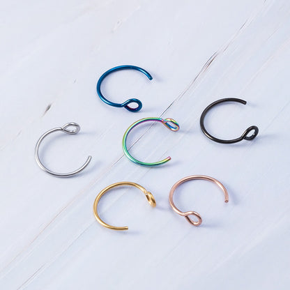 1-5pcs New Fake Nose Piercing Fake Nose Ring Hoop Septum Rings Surgical Steel Colorful Fake Piercing Nose Piercings Jewelry 20G