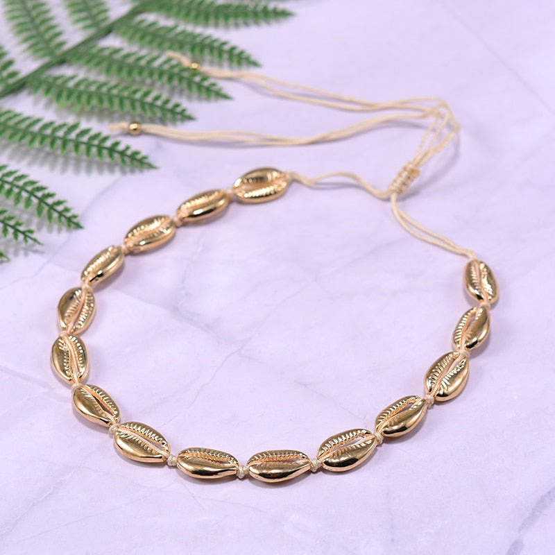 Natural Puka Shell Choker for Women Fashion Boho Collares Necklace Handmade Adjustable Wholesale Femme Accessories - Charlie Dolly