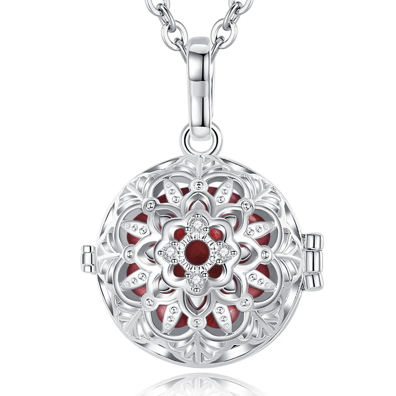 Eudora 18mm Harmony Ball Lotus Cage Pregnancy Bola Necklace, Angel Caller Amulet