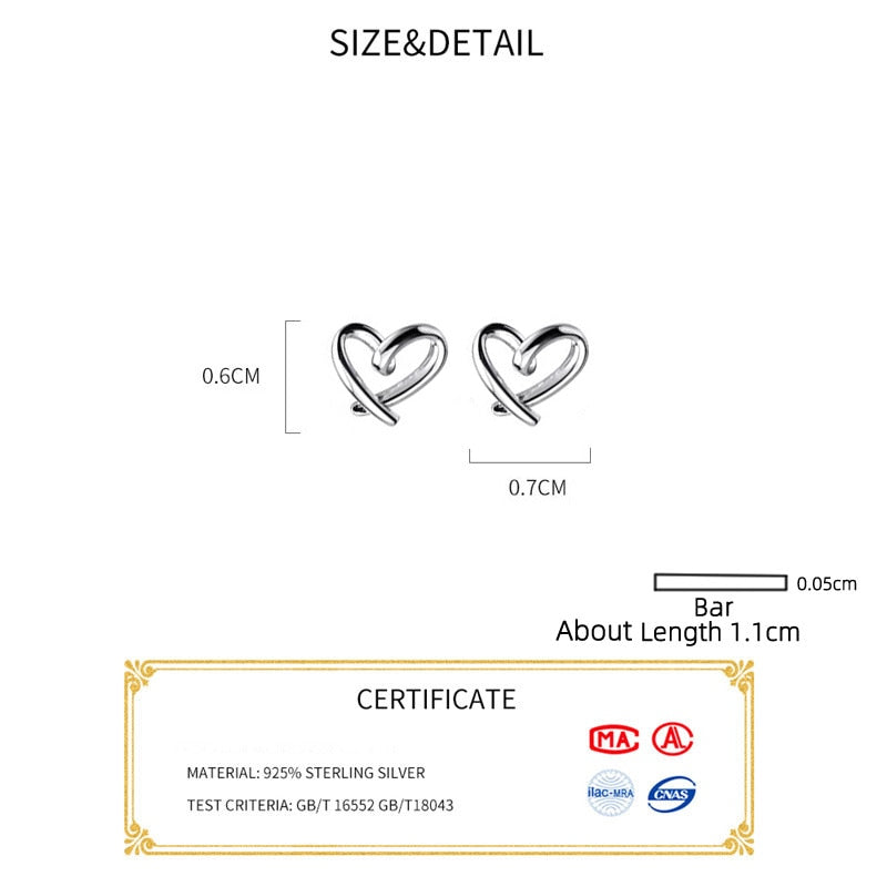 La Monada Small 925 Sterling Silver Stud Earrings For Women Piercing Ear Women Silver Earring 925 Heart Earrings Silver 925 - Charlie Dolly