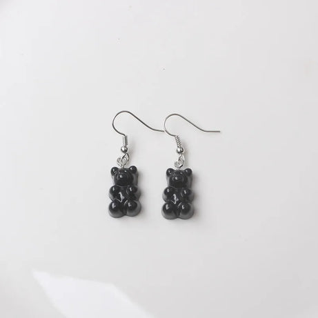 Black Leaf Pearl Crystal Long Earrings Jewelry