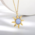 Vintage Natural Moonstone Labradorite Necklaces For Women Opal Aesthetic Sun Flower Pendant Necklace Jewelry Friends Gift colar - Charlie Dolly