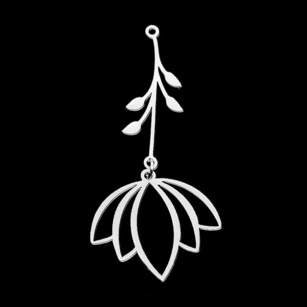 10pcs 316 Stainless Steel Sunflower Lotus Charm Pendants for DIY Jewelry Making Flower Tassel Charms Wholesale Necklaces Accesso